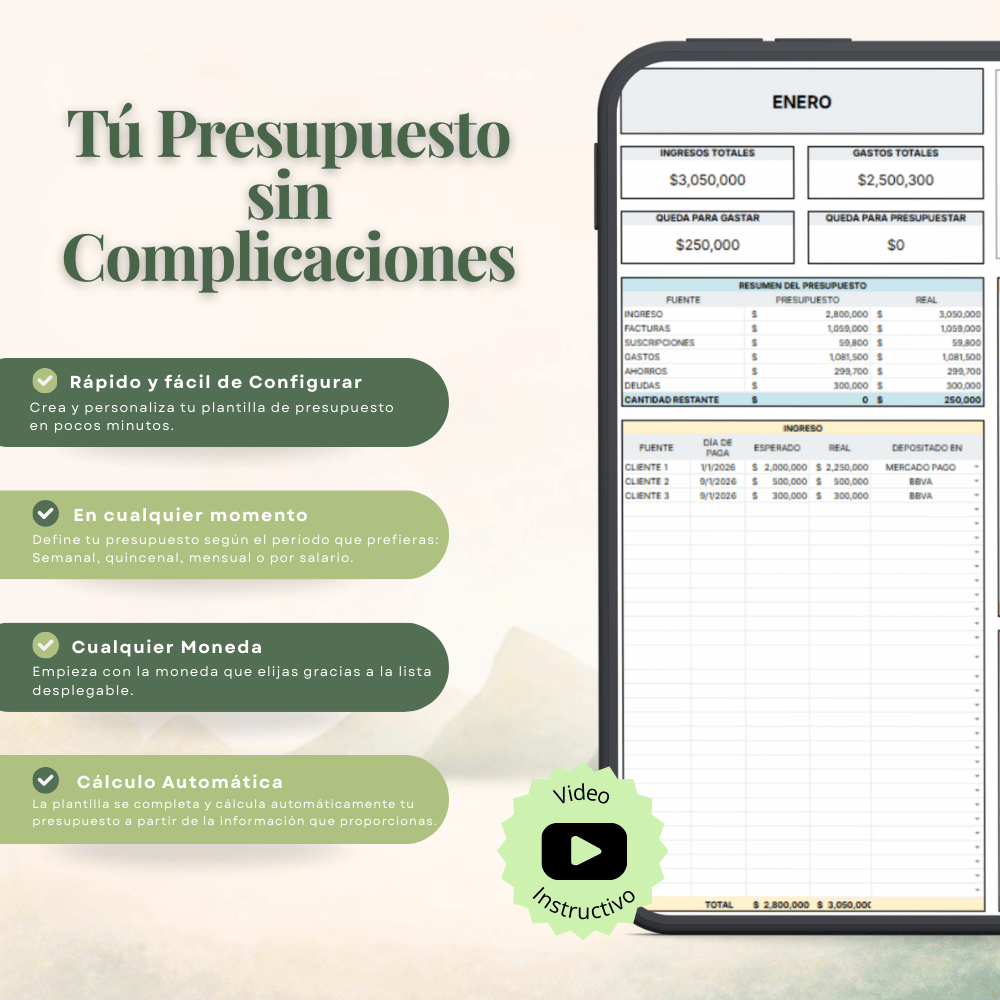 Presupuesto Inteligente para Controlar Ingresos, Gastos y Ahorros